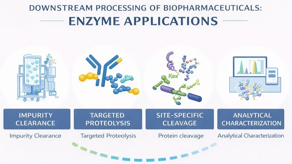 Enzyme Applications in Biopharmaceutical Downstream Processing