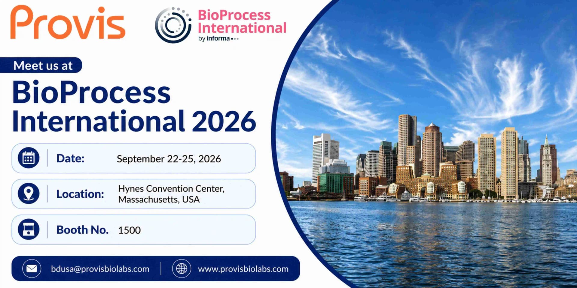 Provis Biolabs upcoming event: BioProcess International 2026 — Boston